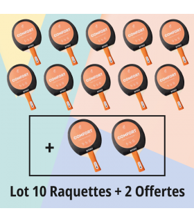 Pack 10 Raquettes COMFORT + 2 OFFERTES